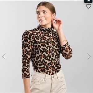 Free People Gather Tee Leopard Print